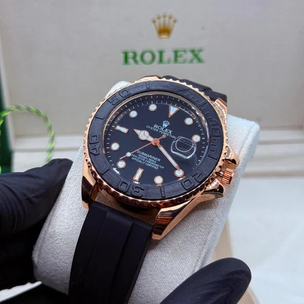 Rolex Submariner Silicon Strap – Black & Gold Dial