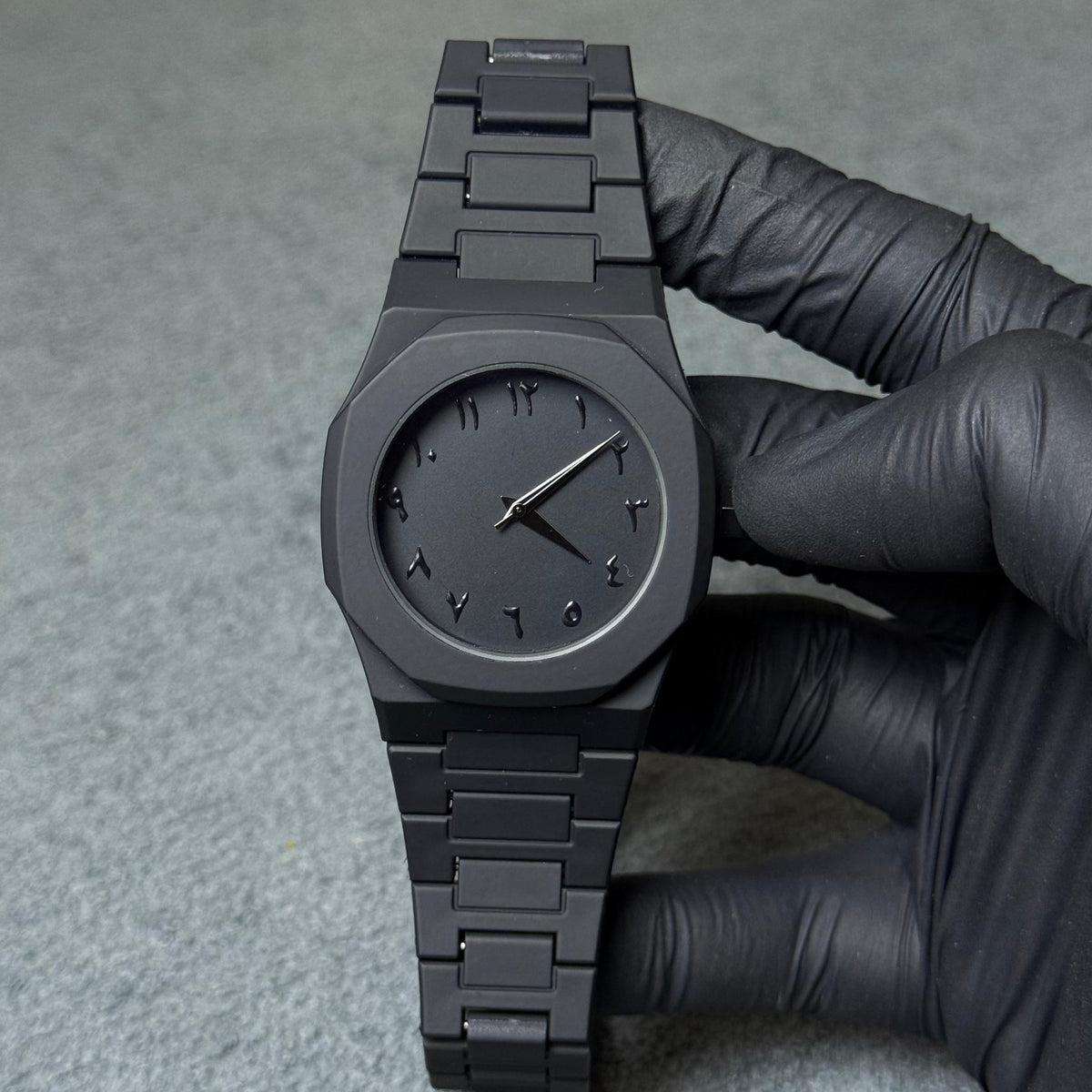 Original black arabic aura watch with fiber material