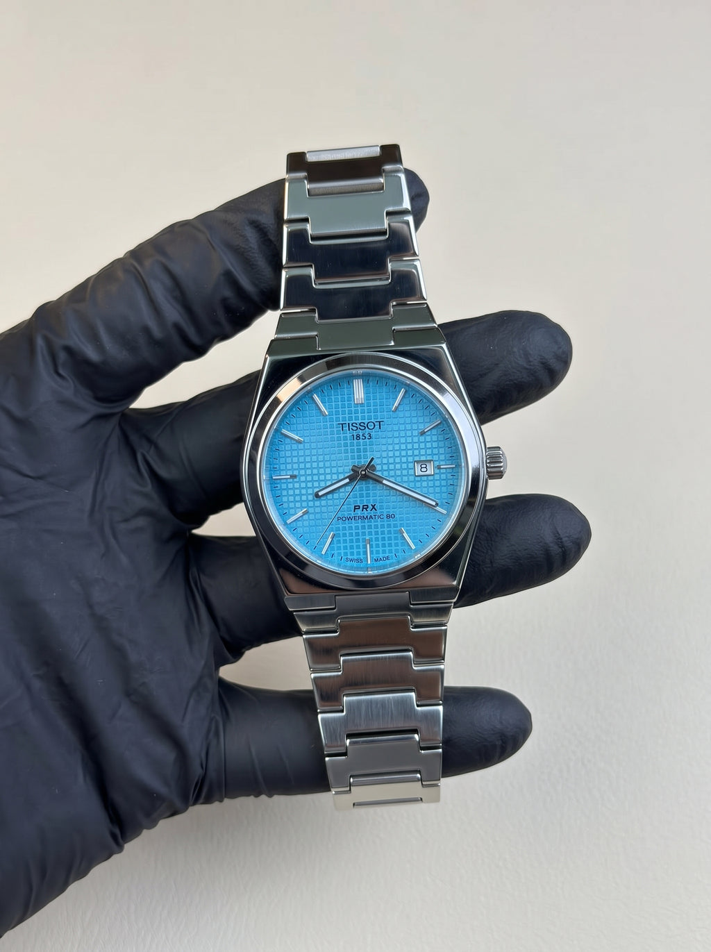 Tissot PRX Semi-Automatic – Silver with Ocean Blue Dial = Free Cartier watch
