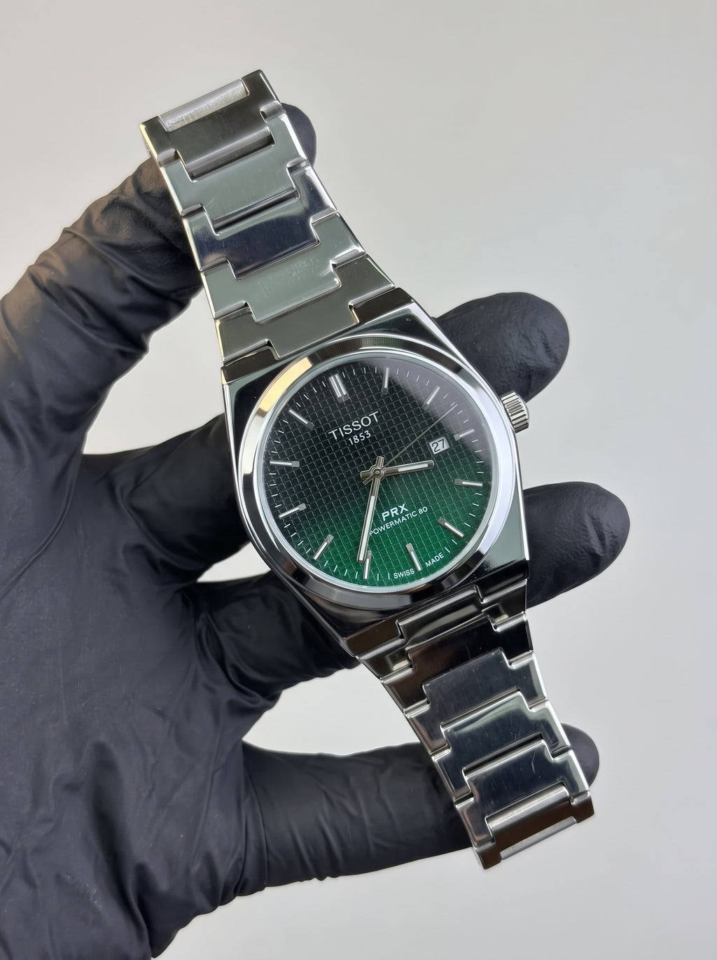 Tissot PRX Semi-Automatic – Silver with Green Dial + Free Cartier Watch