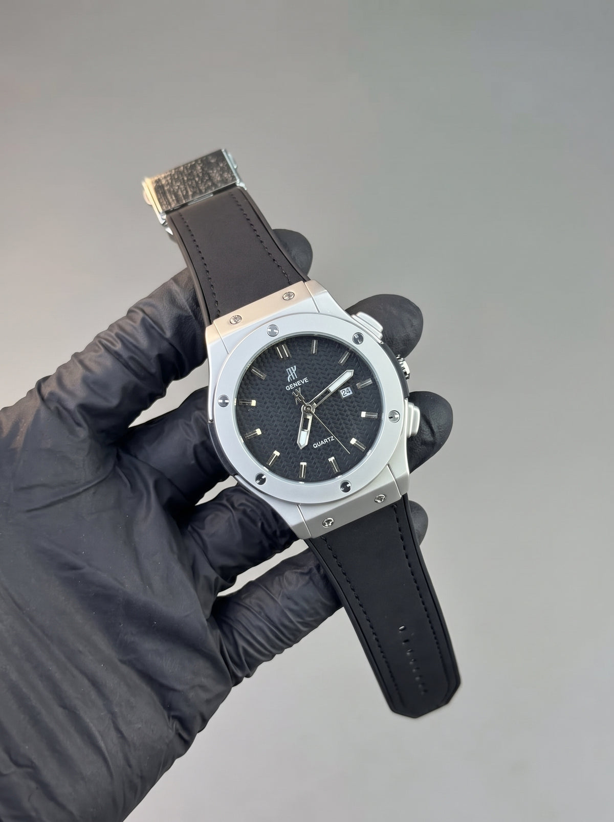 HB Strap Watch – Black with Black Dial