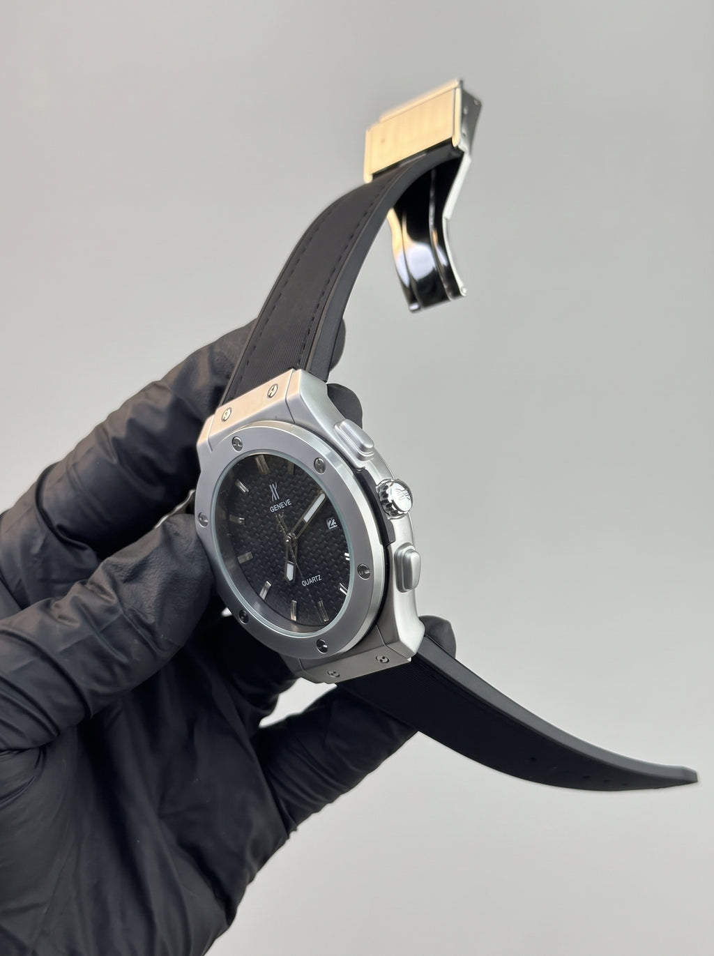 HB Strap Watch – Black with Black Dial