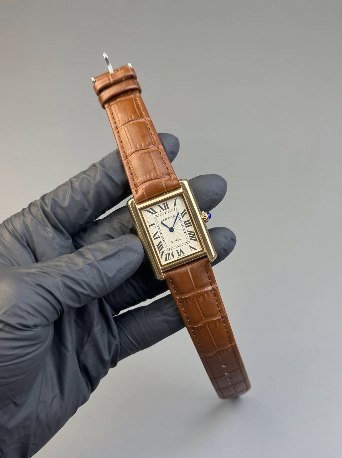 Cartier Tank – Brown with White Dial