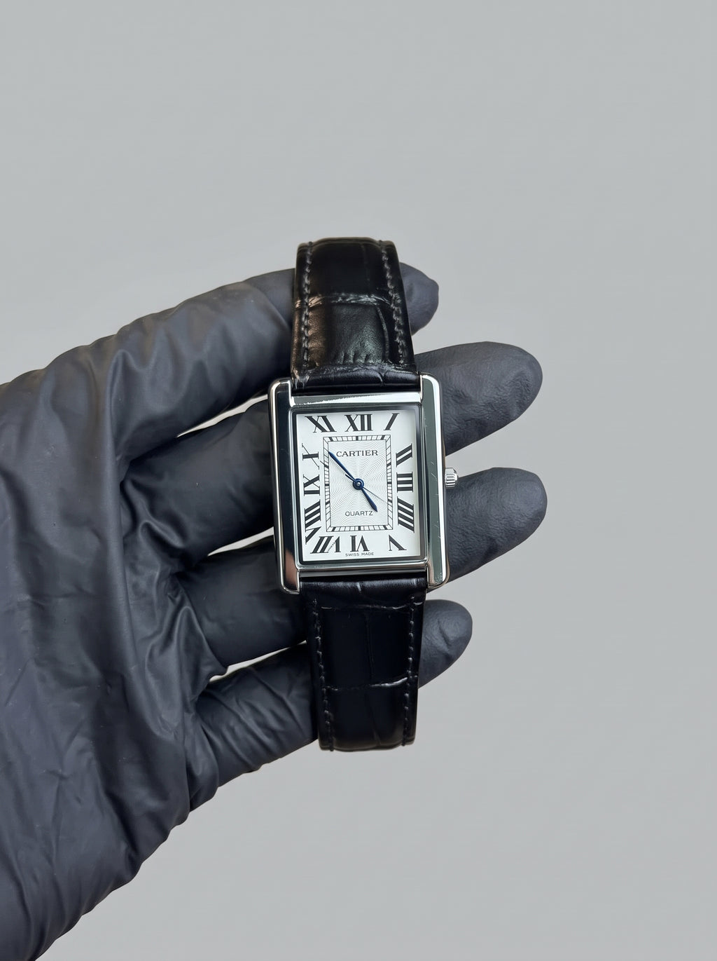 Cartier Tank – Black with White Dial