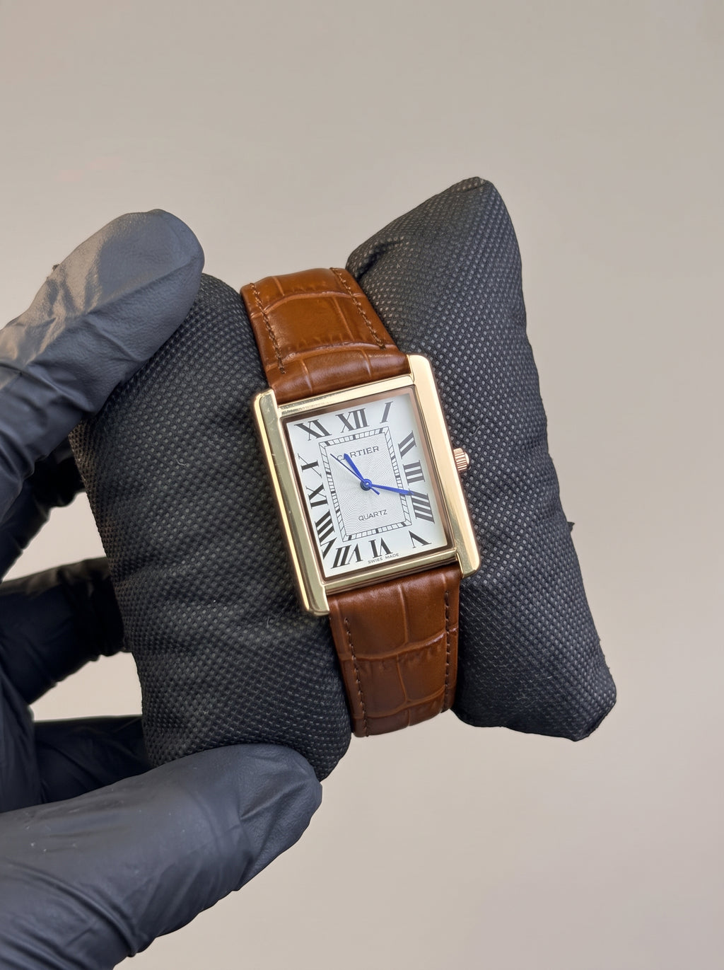 Cartier Tank – Brown with White Dial