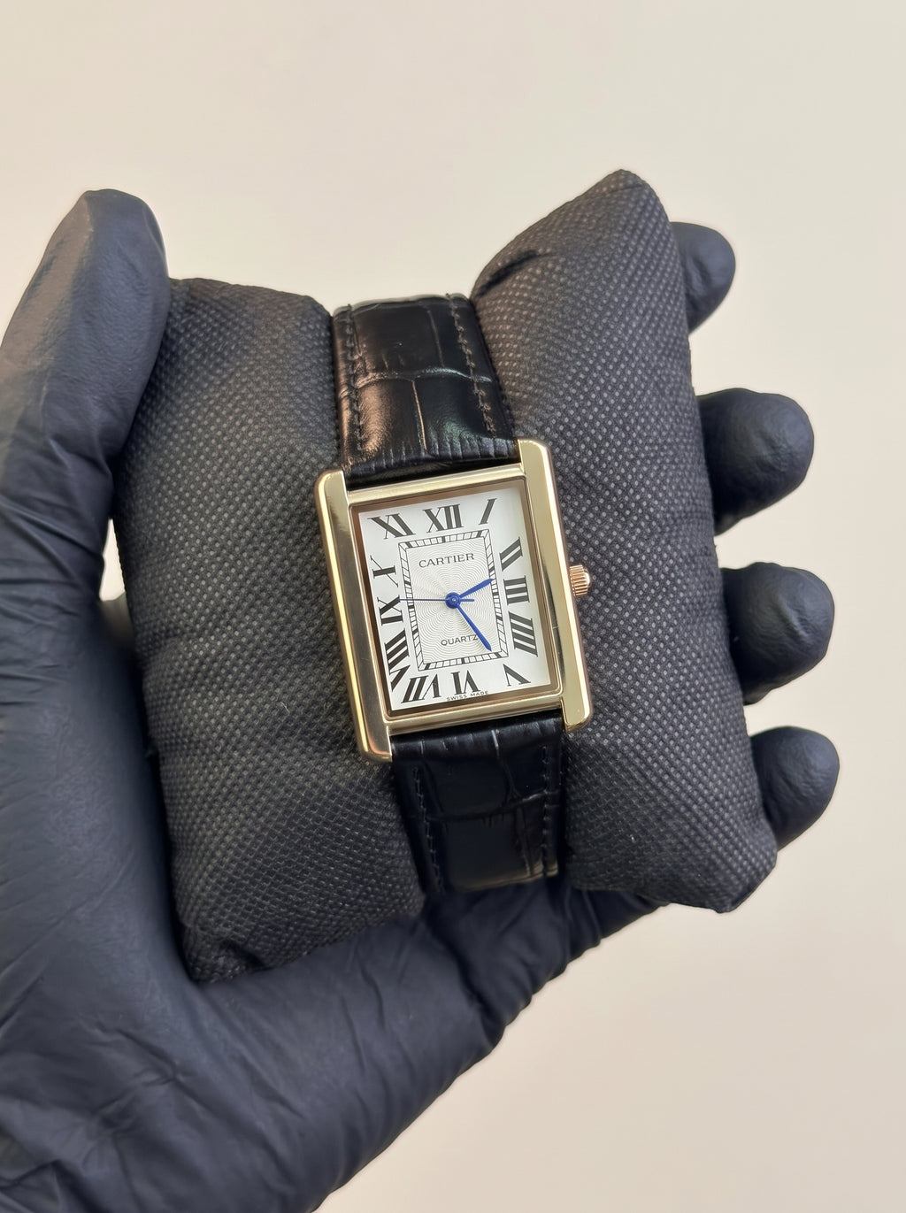 Cartier Tank – Black with White Dial